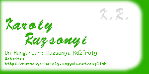 karoly ruzsonyi business card
